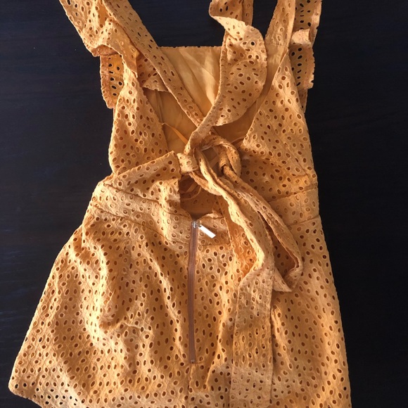 Yellow Eyelet Ruffle Romper - Picture 2 of 6
